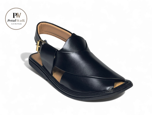 PetalWalk Black Smart Zalmi Chappal
